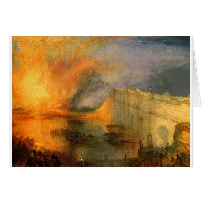 Bränningen av husen av parlamentet av William Hälsningskort (Framsidan Horizontal)