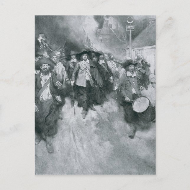 Bränningen av Jamestown Vykort (Framsida)