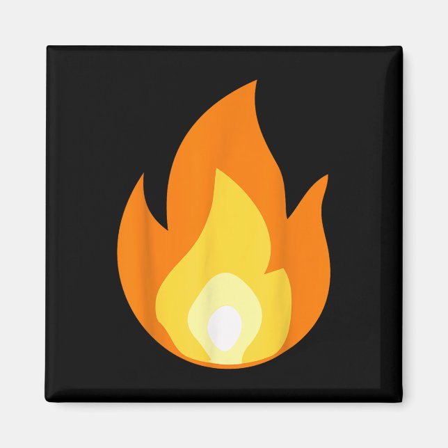 Bränningsfack för Lit Fire Flame-Hett Magnet (Framsidan)