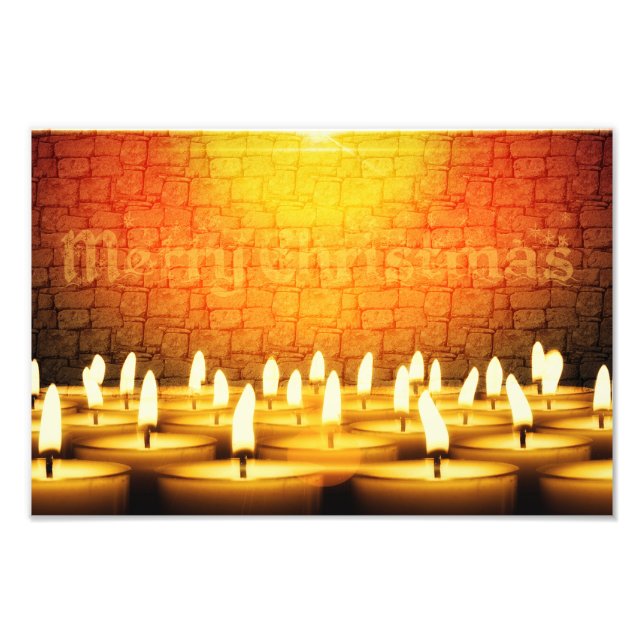Bränningstearinljus - god jul fototryck (Framsidan)