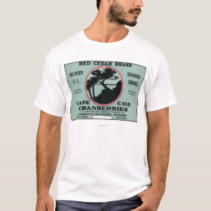 Brännmärker rött cederträ för uddtorsk t shirt