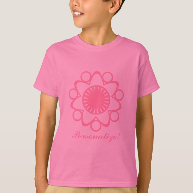 Brännning med Life Flower Kid Tee, Rosa Tee (Framsida)