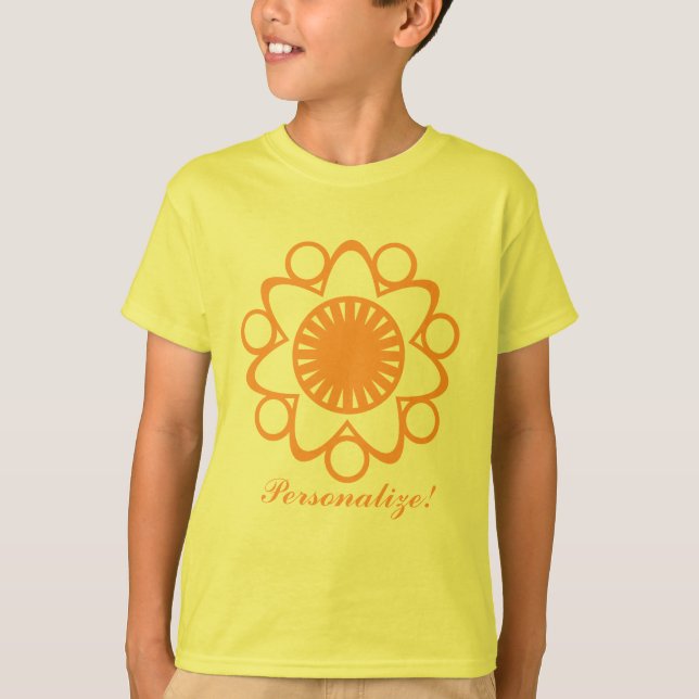 Bränns med Life Flower Kid Tee, Orange Tee Shirt (Framsida)