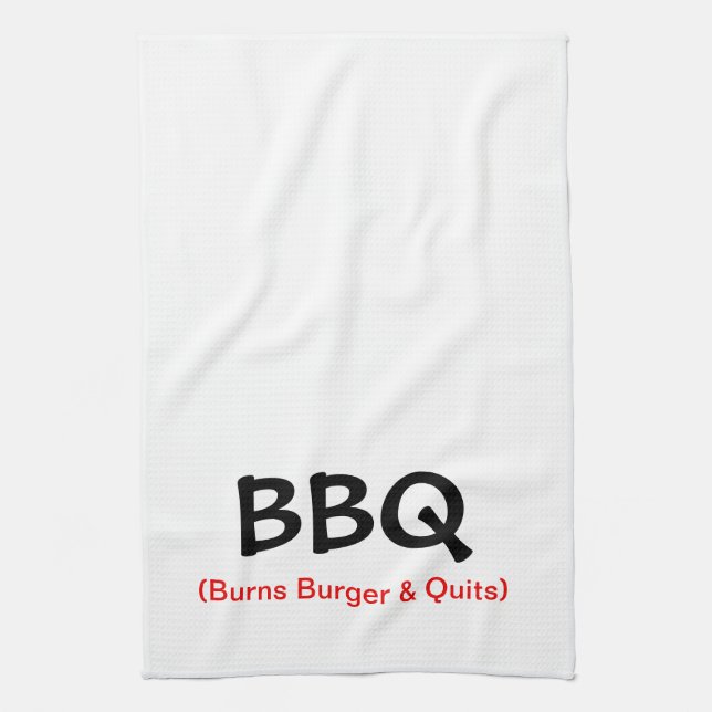 Brännskadahamburgaren & avslutar BBQ-kökshandduken Kökshandduk (Vertikal)