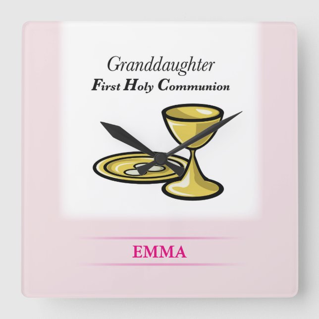 Branschorgan och barnbarn fyrkantig klocka (Framsida)