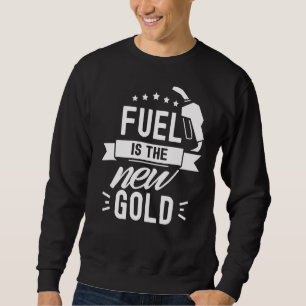 Bränsle är priset på gasbensin från nya Guld Lång Ärmad Tröja