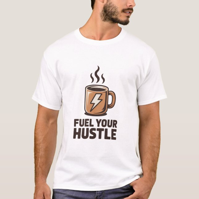 Bränsle din kaffemugg med Blixtdesign T Shirt (Framsida)