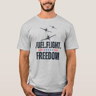 BRÄNSLE FLYGNING FRIHET,Minimalistisk,Rojlig,Luftf T Shirt
