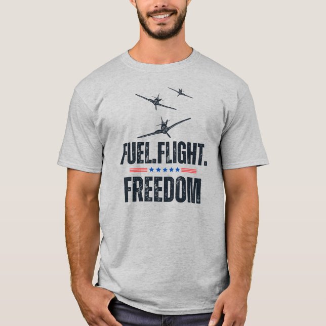 BRÄNSLE FLYGNING FRIHET,Minimalistisk,Rojlig,Luftf T Shirt (Framsida)