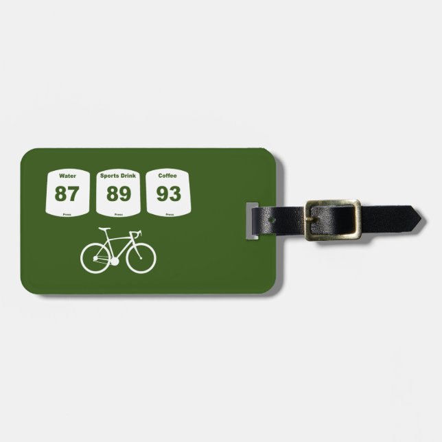 Bränsle för cykling: Vatten, Idrottskläder, kaffe Bagagebricka (Horisontell Framsida)