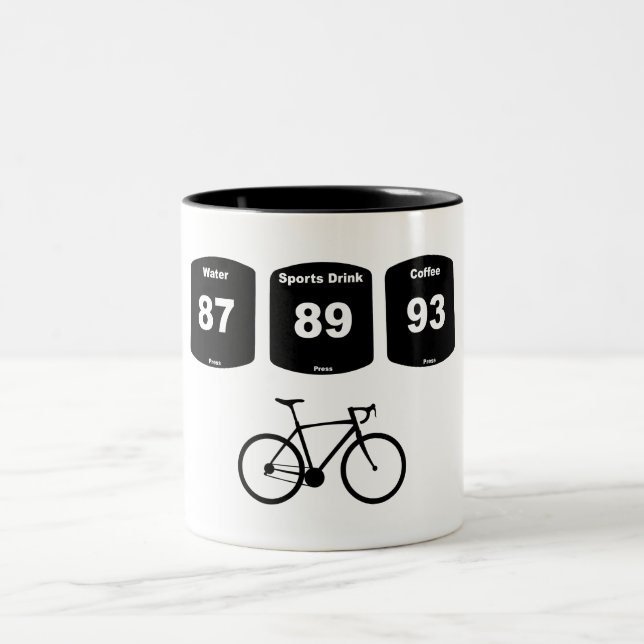 Bränsle för cykling: Vatten, Idrottskläder, kaffe Två-Tonad Mugg (Center)