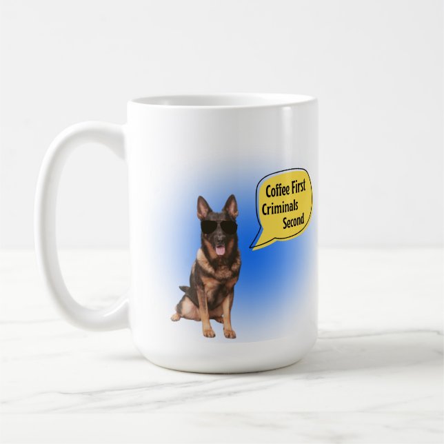 Bränsle Up K9 Unit Police Coffee Mugg Police Gift (Vänster)