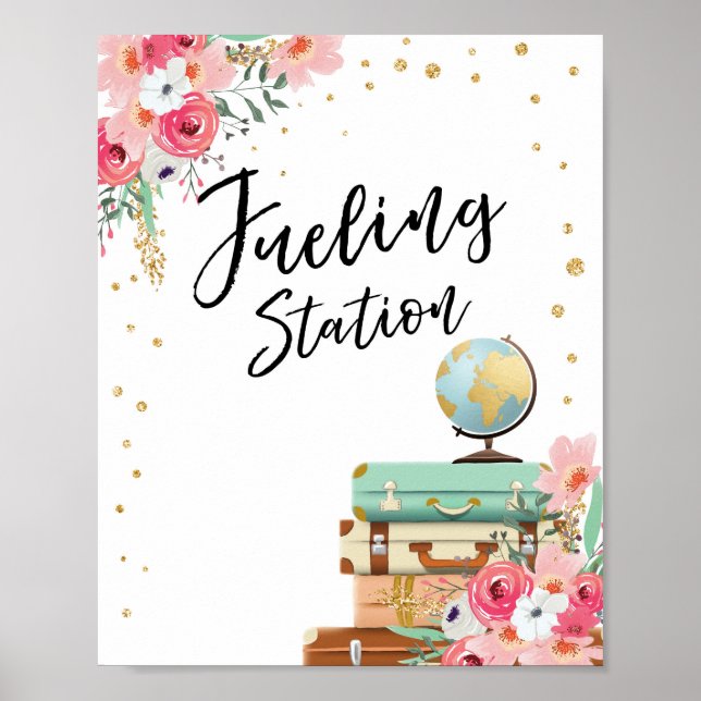 Bränslet Station Pub skyltar Travel Shower Miss ti (Framsidan)