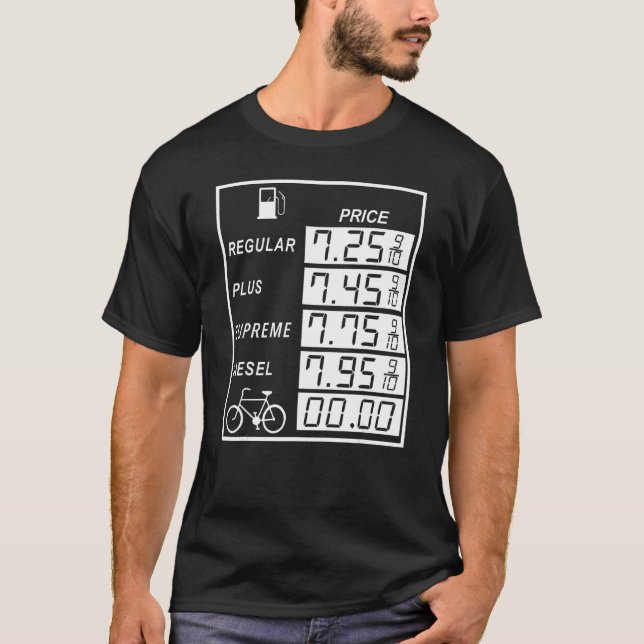 Bränslets Prisa jämförelsecyklar behöver inte gasc T Shirt (Framsida)