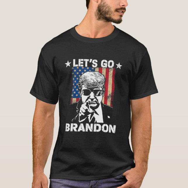 Branson Brandon Trump och America Flagga T Shirt (Framsida)