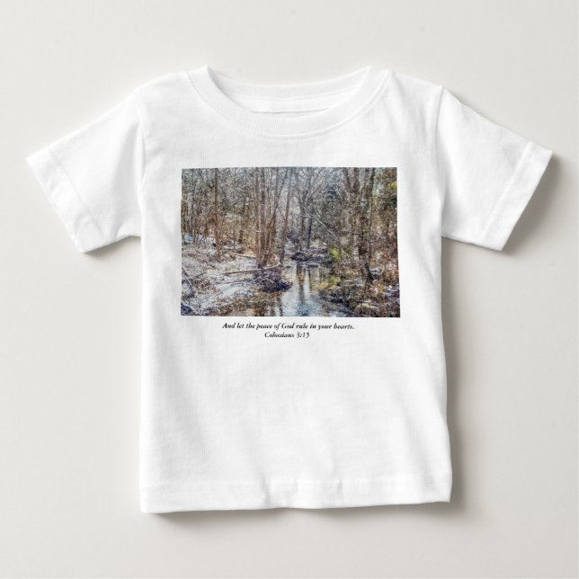 Branson Fall Bäck Winter Snö Painterly Småbarn T Shirt (Framsida)