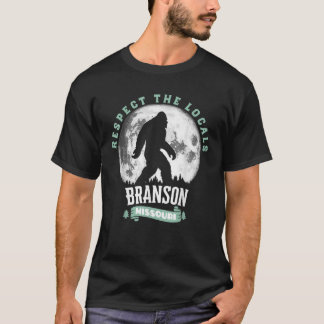 Branson Missouri Respektera Lokala Bigfoot Sasqua T Shirt