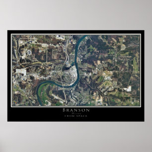 Branson Missouri Satellite Poster Karta