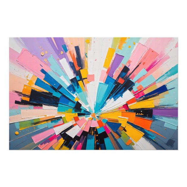 Brant Geometric Explosion Color Abstrakt Art Fototryck (Framsidan)