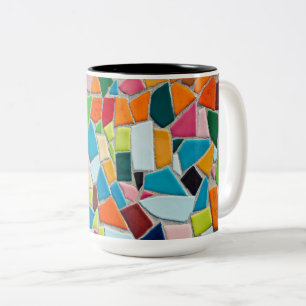 Brant geometrisk Mönster färgfull, modern, modern Två-Tonad Mugg