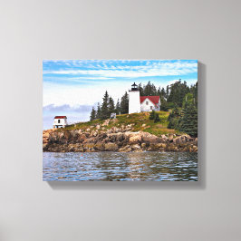 Bränt Jacka Harbour Lighthouse Maine Wrapped Canva Canvastryck