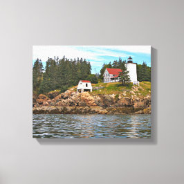 Bränt Jacka Harbour Lighthouse Maine Wrapped Canva Canvastryck