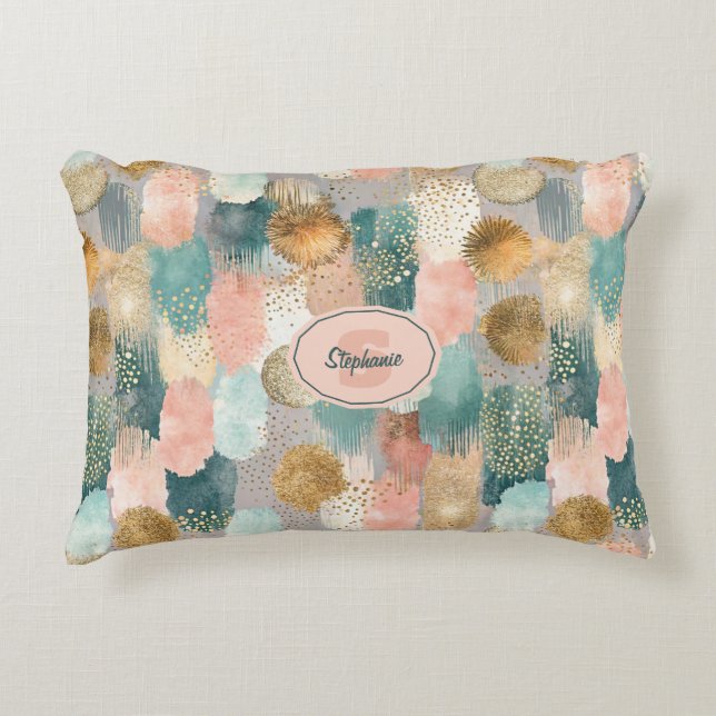 Brant Lodrät Brushstroke Mönster (2) Prydnadskudde (Framsidan)