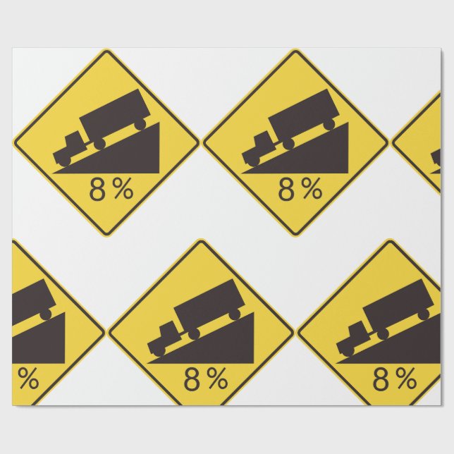 Brant lutnings trafikkskylt lastbilstransport varn presentpapper (Platt)