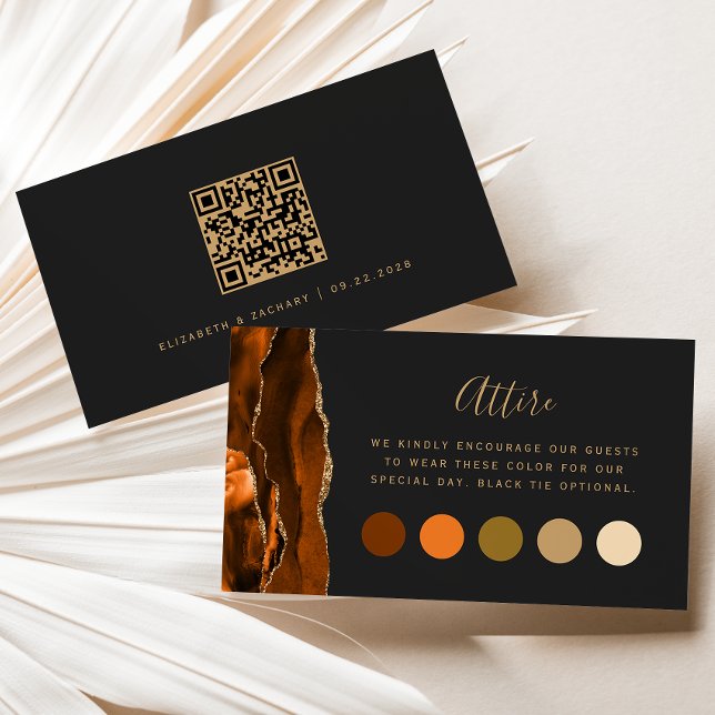 Bränt Orange Agat Mörkt Bröllopsklädsel Dräktkod Tilläggskort (Skapare uppladdad)