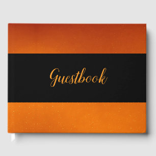 Bränt Orange Anpassad Gästböcker
