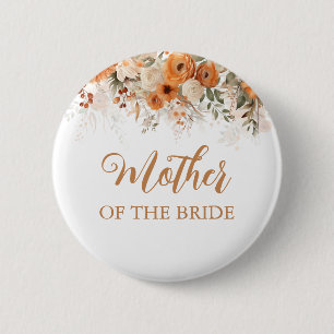Bränt Orange Boho Höst Floral Mor Till Bruden Knapp