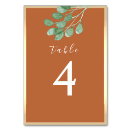 Bränt Orange Bröllop Bordsnummer