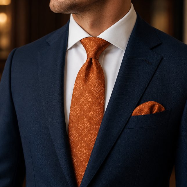 Bränt orange damast slips (Skapare uppladdad)