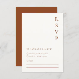 Bränt Orange Minimalistisk RSVP-kort OSA Kort