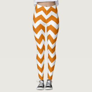 Bränt orange sparremönster leggings