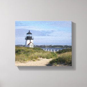 Brant pekar den fyrNantucket stugan Canvastryck