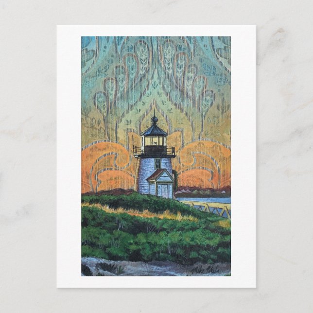 Brant Point Lighthouse-målning, Nantucket, MORSA Vykort (Framsida)