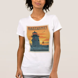 Brant Point Lighthouse Nantucket MORSA T Shirt