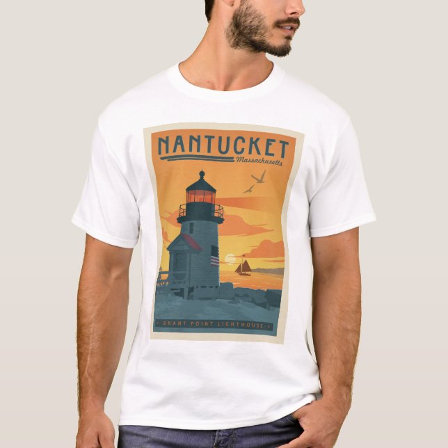 Brant Point Lighthouse | Nantucket MORSA T Shirt (Framsida)