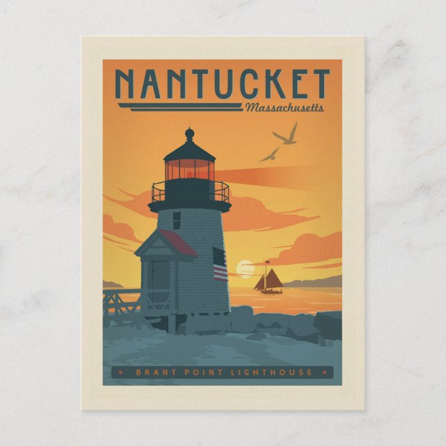 Brant Point Lighthouse | Nantucket MORSA Vykort (Framsida)