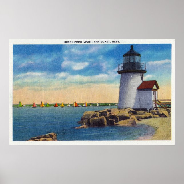 Brant Point Lighthouse-scen Poster (Framsidan)