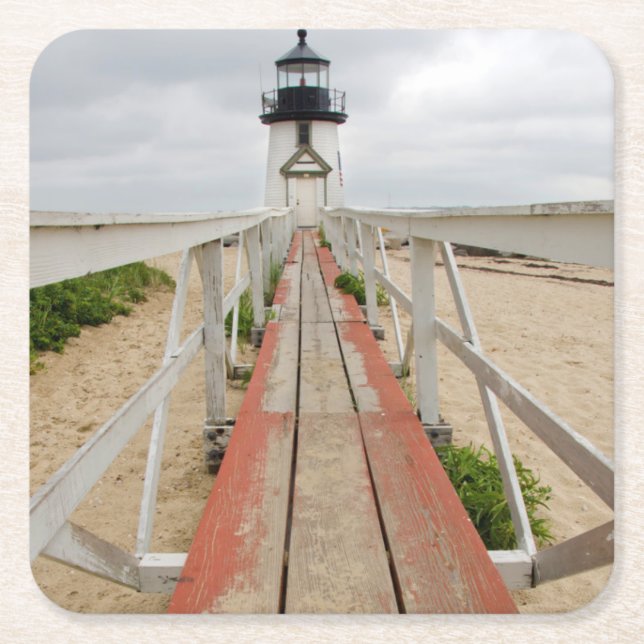 Brant Point Lighthouse Underlägg Papper Kvadrat (Framsidan)