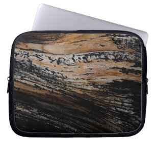 Bränt Träd Bark Struktur Laptop Sleeve