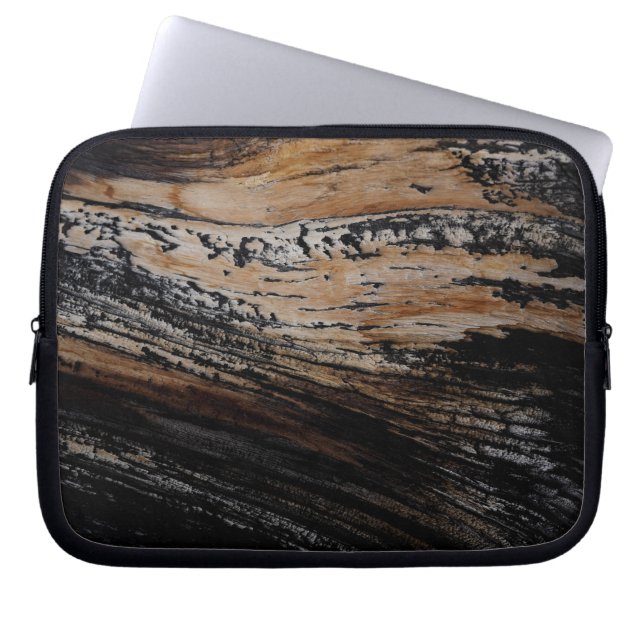 Bränt Träd Bark Struktur Laptop Sleeve (Framsidan)