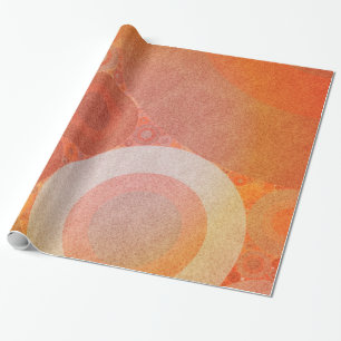 Bränt urblektt orange Retro mönster Presentpapper