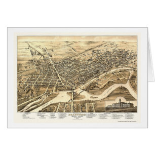 Brantford PÅ, Kanada panorama- karta - 1875 Hälsningskort