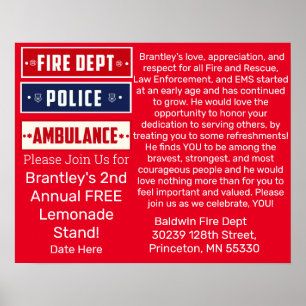 Brantleys brandpolis Ambulance Thunder_Cove Post Poster