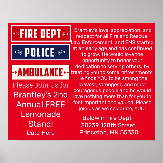 Brantleys brandpolis Ambulance Thunder_Cove Post Poster (Framsidan)