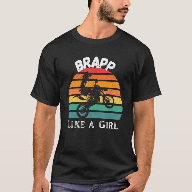 Brapp som en flicka Motocross T Shirt (Framsida)