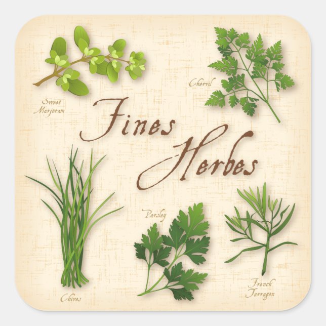 Bras Herbes Stickers Fyrkantigt Klistermärke (Framsida)